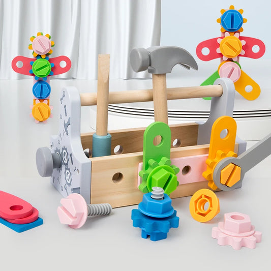 jeu de construction coffre en bois